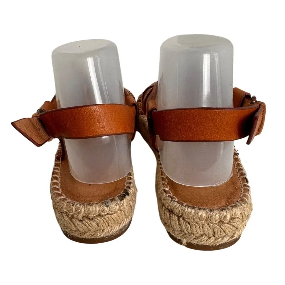Madewell Malia Leather Espadrille Platform‎ Sandals 9.5